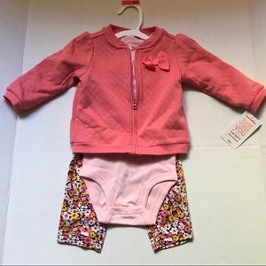 Carter’s 3 piece girls set.  Pink. 6 months.